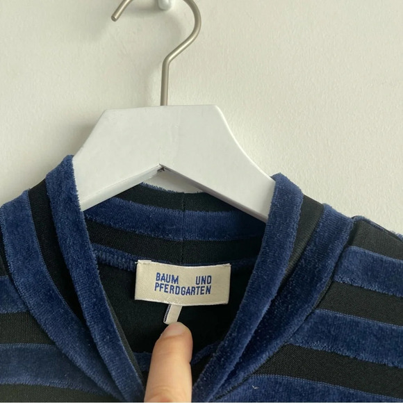 BAUM UND PFERDGARTEN Jeraldine velvet sheer stripe Dress small - Picture 4 of 8